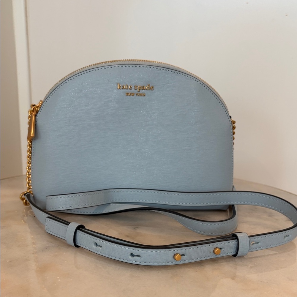 kate spade Powder Blue Dome Crossbody with Gold Hardware
